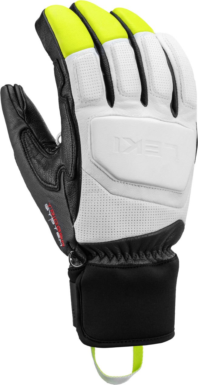 LEKI Guanti Sci Griffin Prime 3D - Pelle Di Capra, Isolamento PrimaLoft®, Nero/Bianco/Grafite, Taglia 8