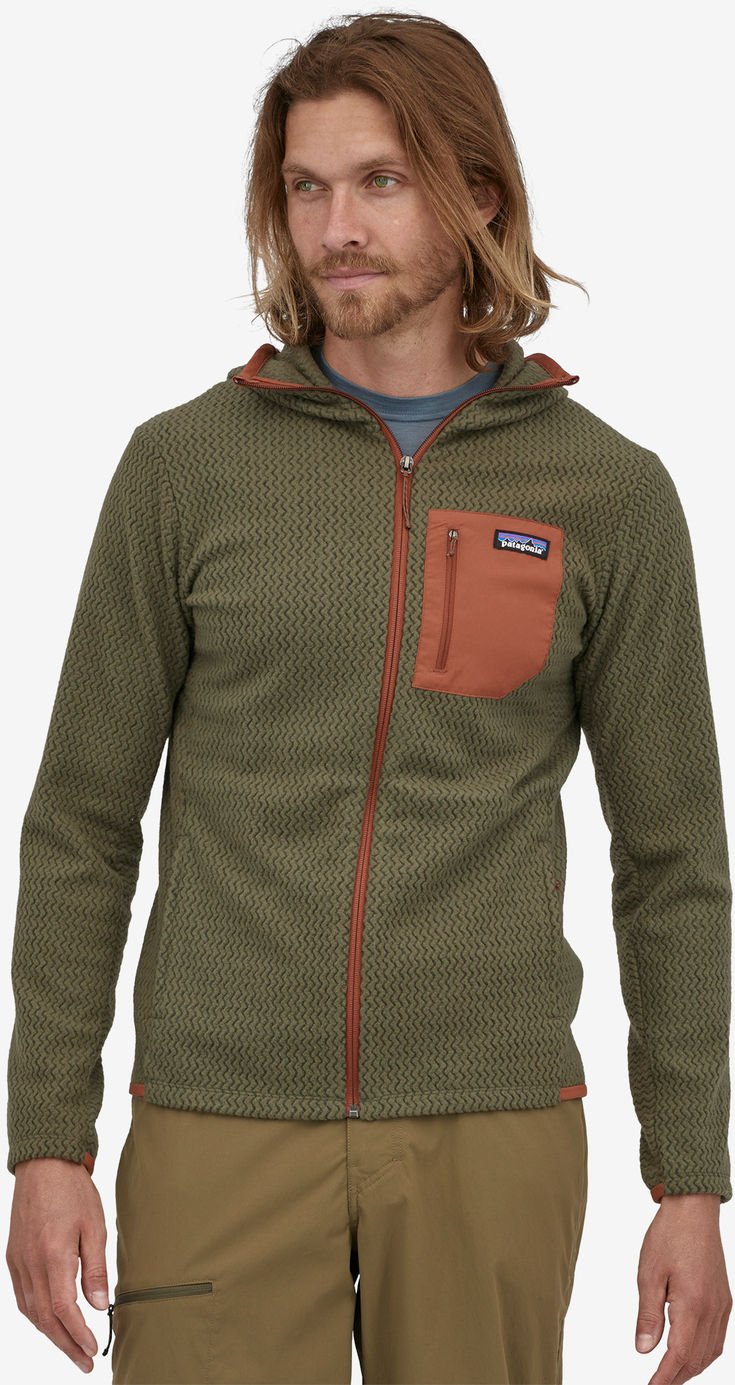 Bluza męska R1 Air Full-Zip Hoody Patagonia - basin green