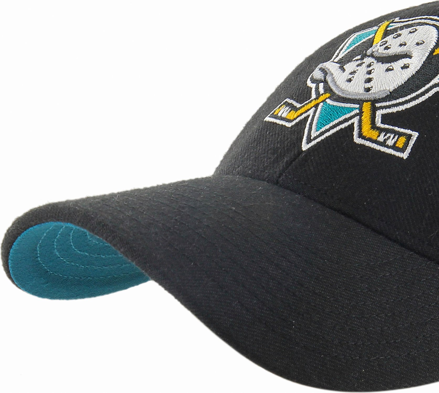 47 Brand Low Snapback Cap - Anaheim Ducks Bone Color, Structured Crown With Raised Embroidery