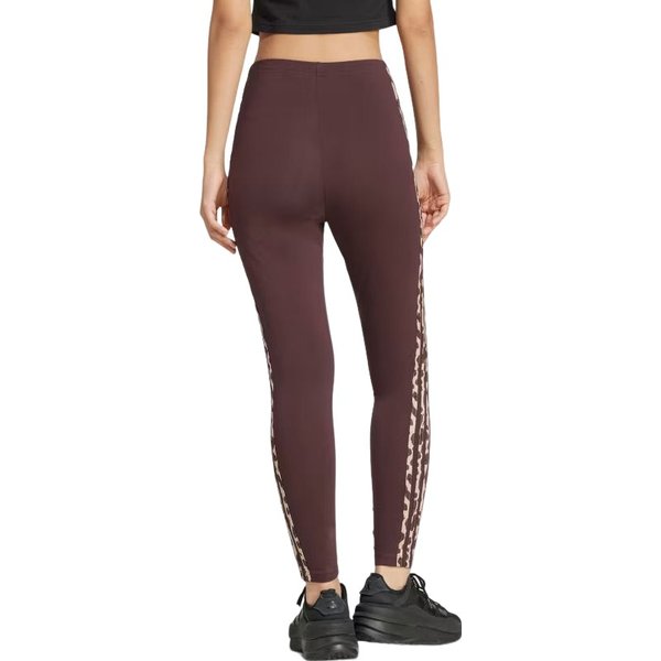 Legginsy damskie Essentials 3-Stripes Animal Print Adidas - Shadow Brown/Multicolor