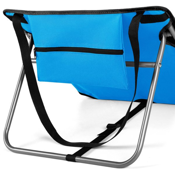 Mata, leżak plażowy z oparciem, składany Outtec - niebieska