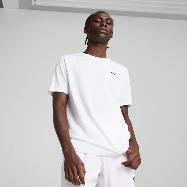 Koszulka męska Essentials Small Logo Poly Tee Puma - white