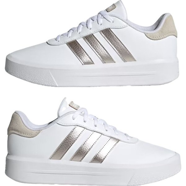 Buty Court Platform Wm's Adidas - Cloud White/Champagne Met