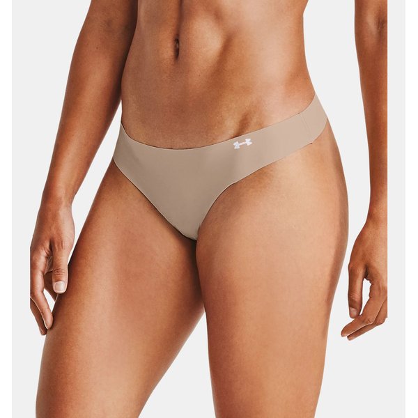 Stringi damskie Pure Stretch Thong 3-pak Under Armour - czarne/beżowe/miks
