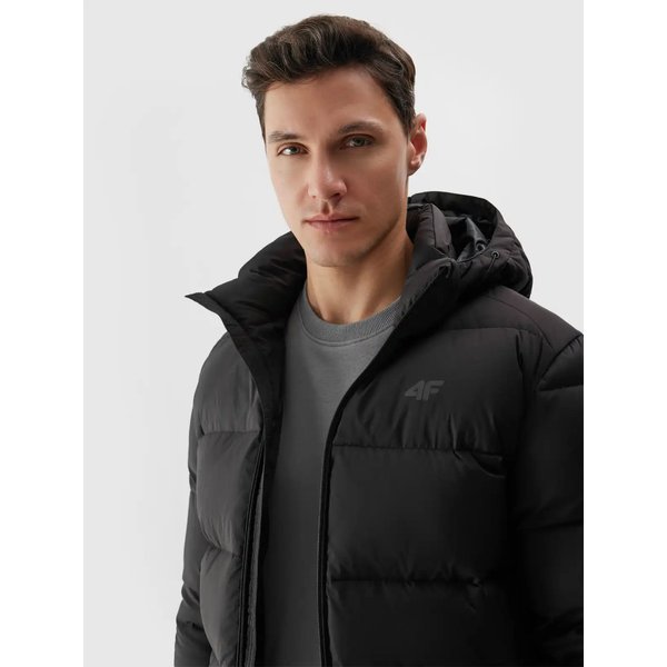 Kurtka puchowa męska TDJAM513 4F - głęboka czerń