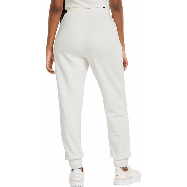 Spodnie dresowe damskie ESS+ Embroidery High-Waist Puma - białe