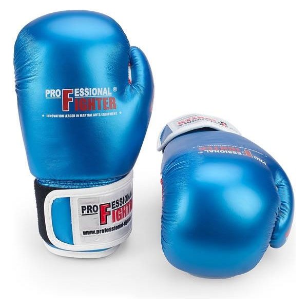 Rękawice bokserskie Gel Blue PU Professional Fighter