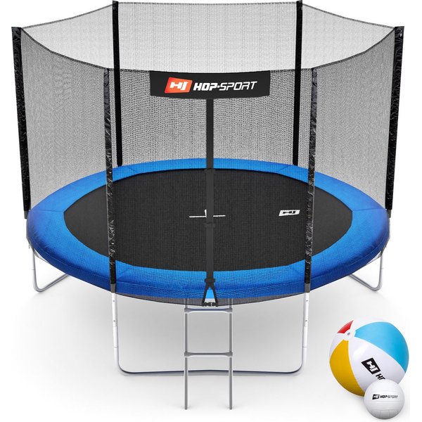 Trampolina 305cm 10FT z siatką zewnętrzną 3 nogi + gratisy Hop Sport
