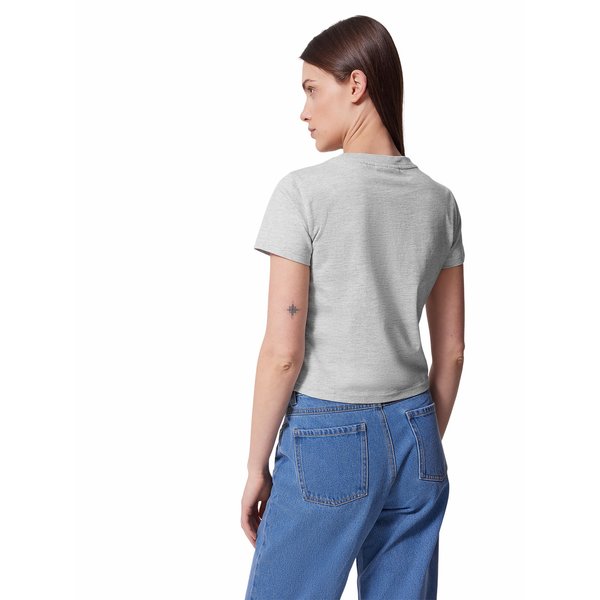 Koszulka, crop top damski OTHWSS24TTSHF1478 Outhorn - chłodny jasny szary melanż