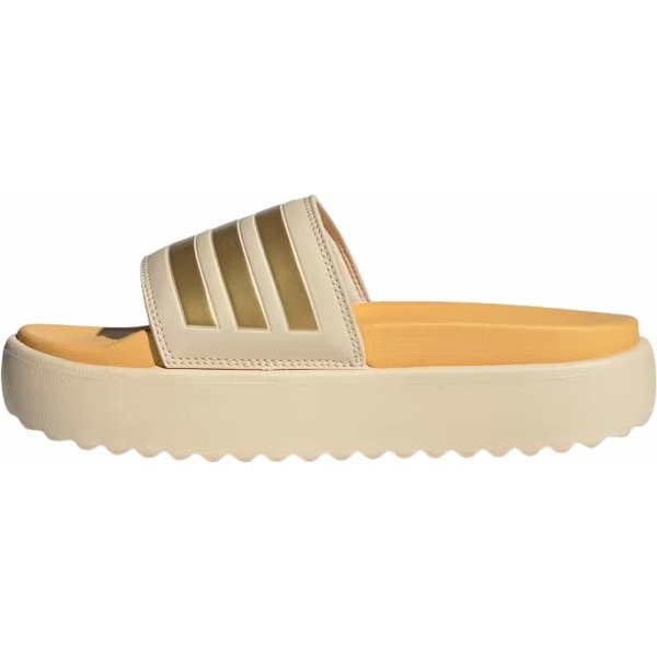 Klapki Adilette Platform Wm's Adidas - Crystal Sand / Gold Metallic / Semi Spark