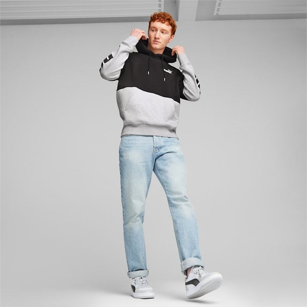 Bluza męska Power Colorblock Hoodie FL Puma - czarny/szary