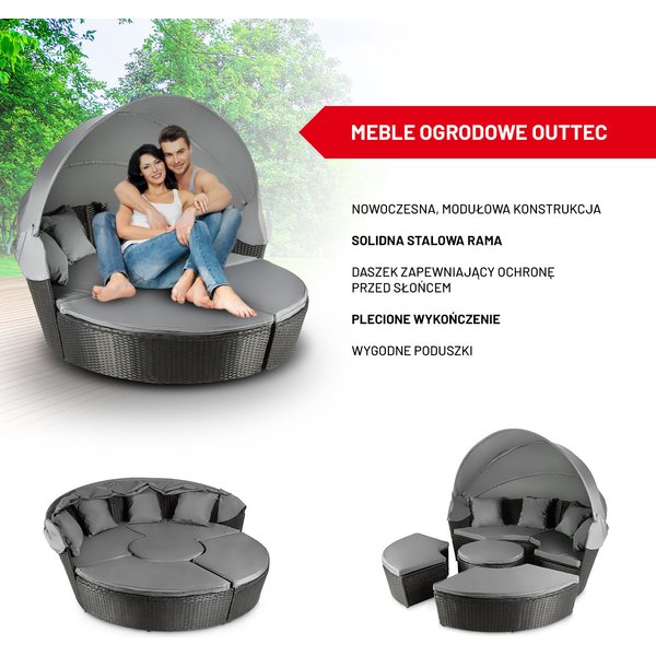 Meble ogrodowe Round Lounge Chairs Set Outtec