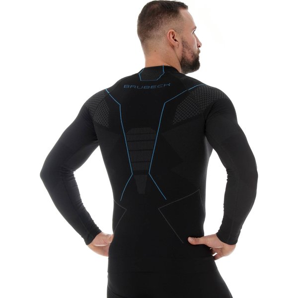 Longsleeve termoaktywny męski Thermo Brubeck - czarny/niebieski