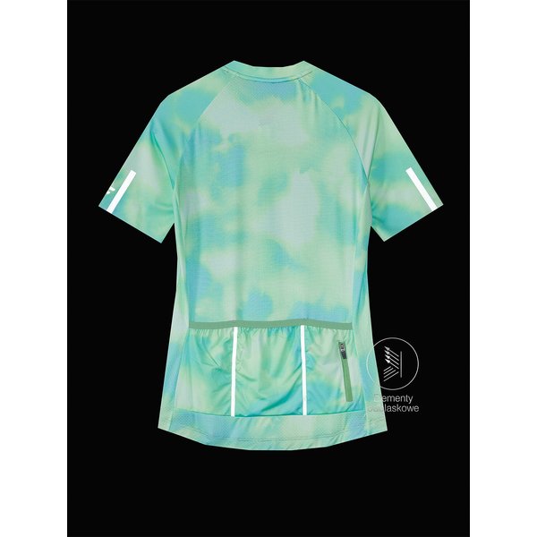 Koszulka rowerowa damska 4FSS24TFTSF489 4F - jasna zieleń allover