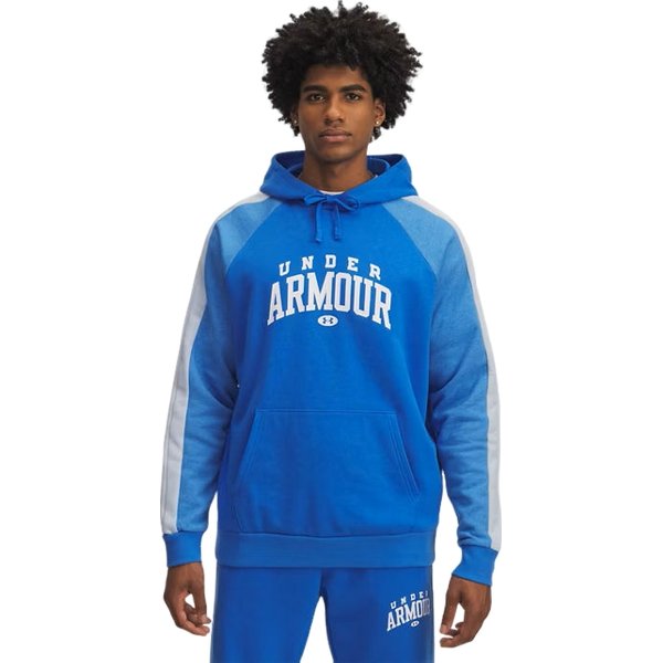 Bluza męska Rival Fleece Colorblock Under Armour - Blue Atlantis / White