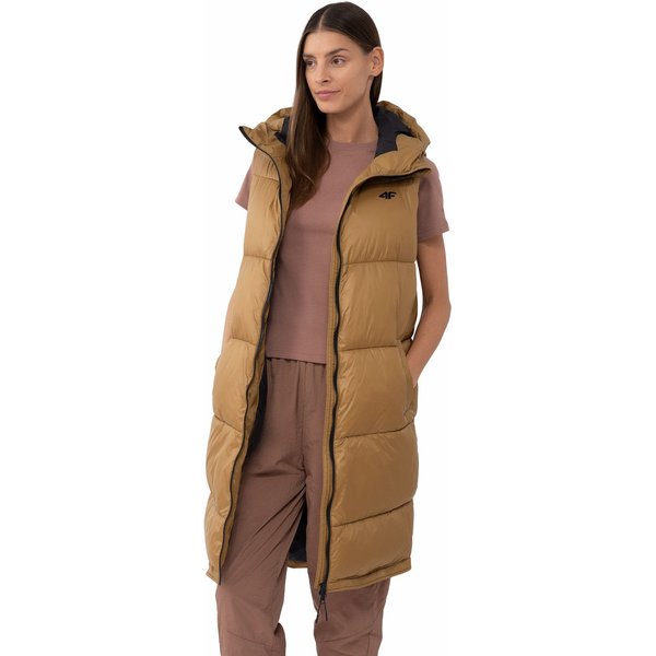 Kamizelka damska 4FAW23TVESF074 4F - jasny brąz
