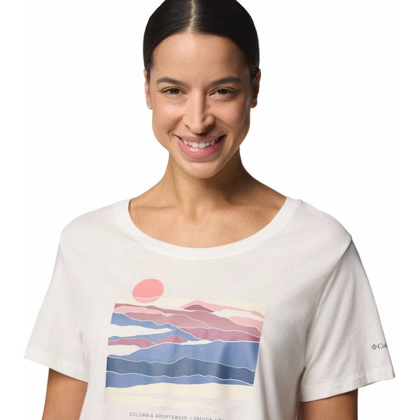Koszulka damska Ruby Springs Graphic Columbia - Sea Salt, Foggy Hillscape
