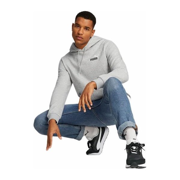 Bluza męska ESS+2 Small Logo Hoodie Puma - szara
