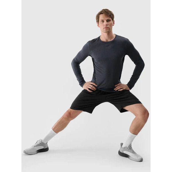 Longsleeve męski TFLOM372 4F - antracyt melanż