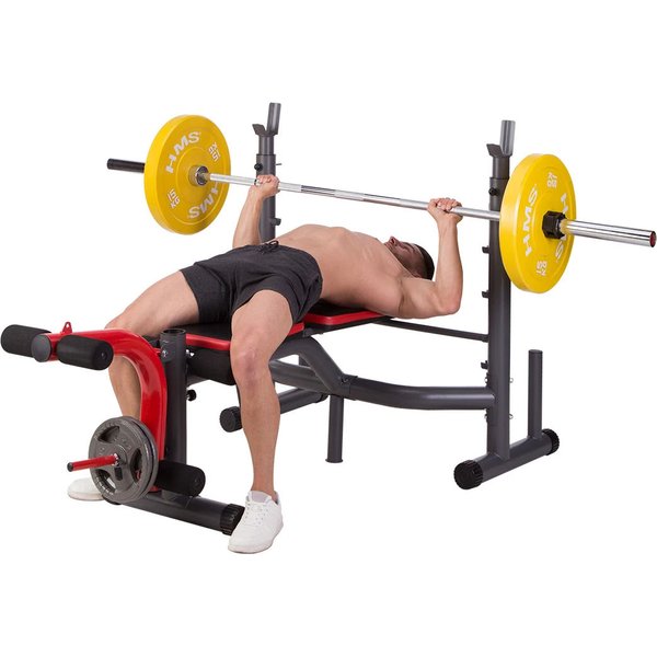 Ławka do ćwiczeń pod sztangę z wyciągiem górnym LS7206 HMS