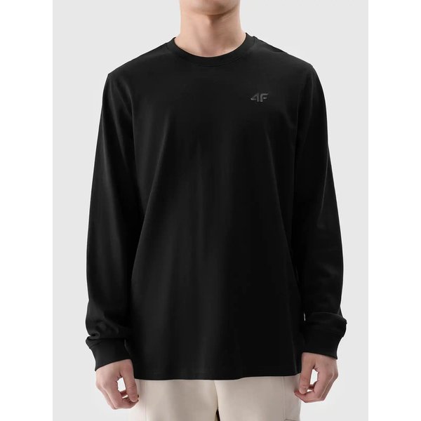 Longsleeve męski TLONM432 4F - głęboka czerń