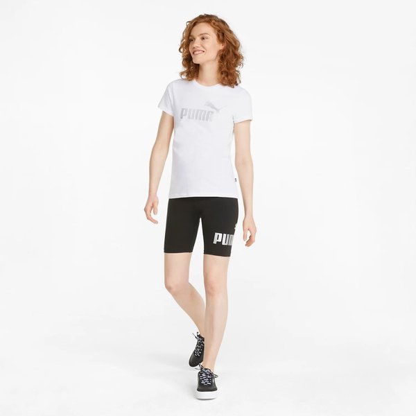 Koszulka damska ESS+ Metallic Logo Tee Puma - biała