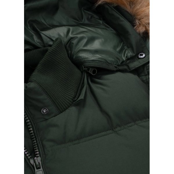 Kurtka męska Burnt Quilted Hooded Jacket Pitbull West Coast - Dark Olive