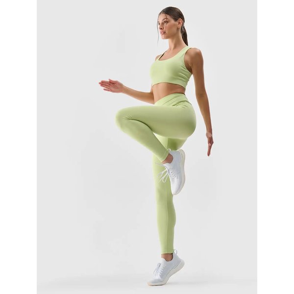 Legginsy damskie TFTIF306 4F - jasna zieleń