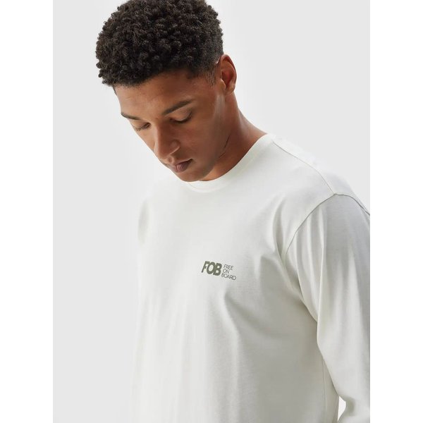 Longsleeve męski TLONM315 4F - złamana biel