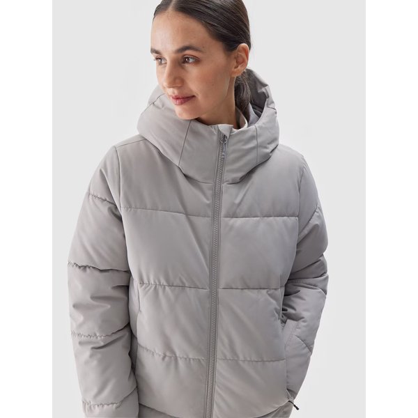 Kurtka narciarska damska TTJAF573 4F - chłodny jasny szary