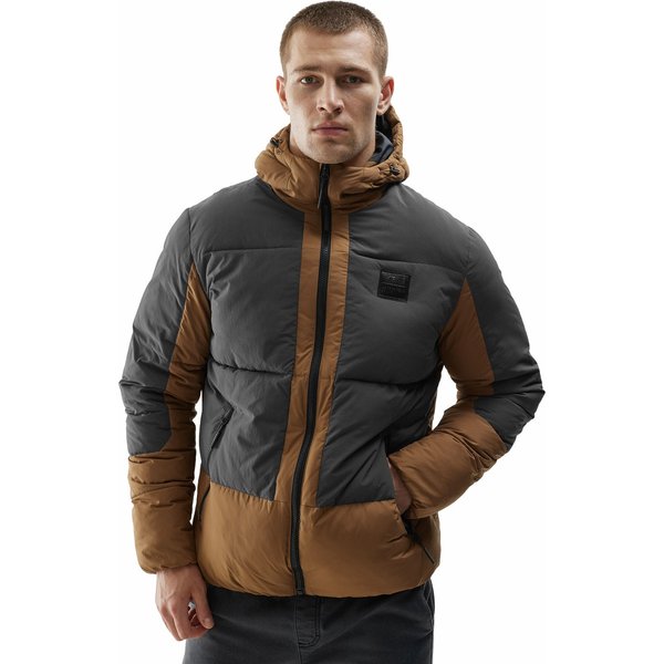 Kurtka puchowa męska 4FAW23TDJAM244 4F - jasny brąz