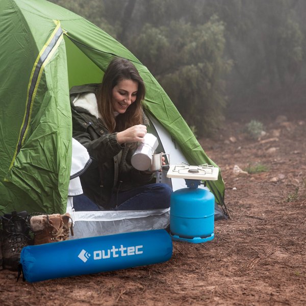 Mata samopompująca z poduszką Naps 193x68x3,5cm Outtec - blue