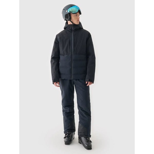 Spodnie narciarskie męskie na szelkach TFTRM0775 4F - głęboka czerń