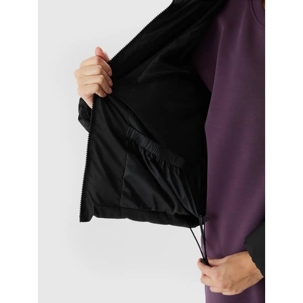 Kurtka puchowa damska TDJAF481 4F - głęboka czerń