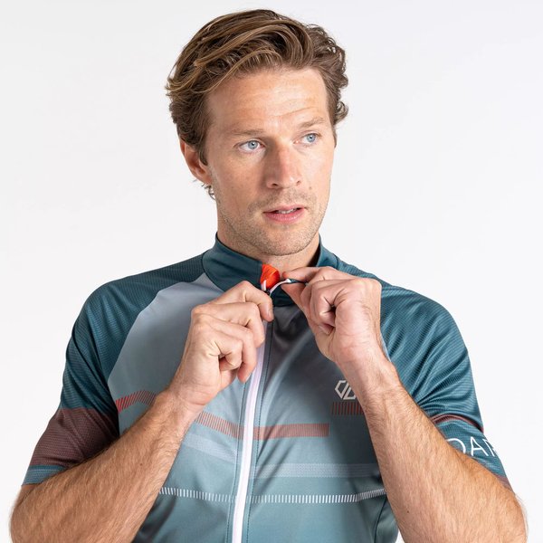 Koszulka rowerowa męska AEP Revolving Dare2B - med green/wave print