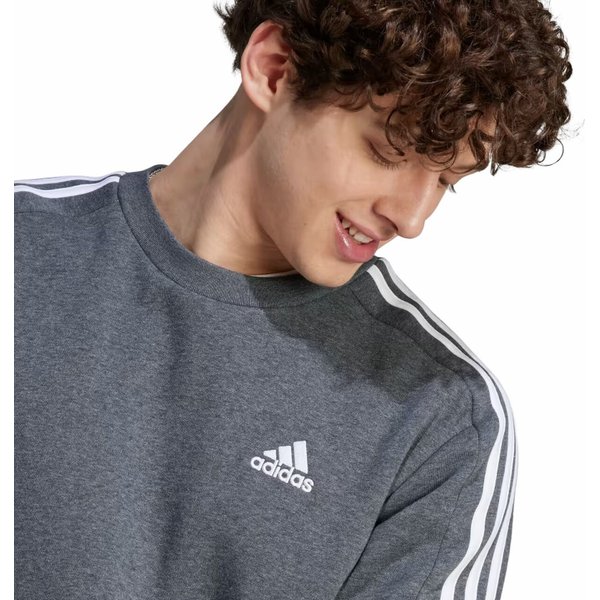 Bluza męska Essentials Fleece 3-Stripes Adidas - ciemnoszara