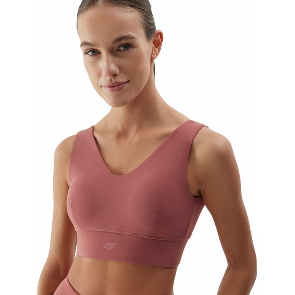 Biustonosz sportowy damski 4FAW23USBAF080 4F - ciemna czerwień