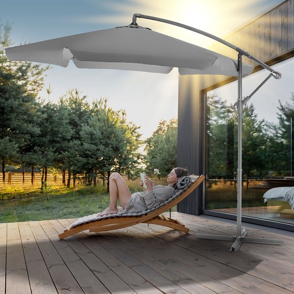 Parasol ogrodowy Classic 300cm Outtec - szary