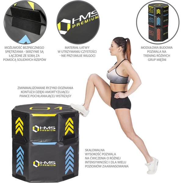 Skrzynie plyometryczne Octagon Soft 3szt. HMS Premium