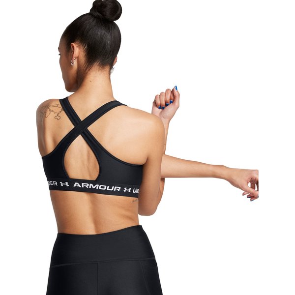 Biustonosz sportowy damski Crossback Mid Bra Under Armour - Black/White
