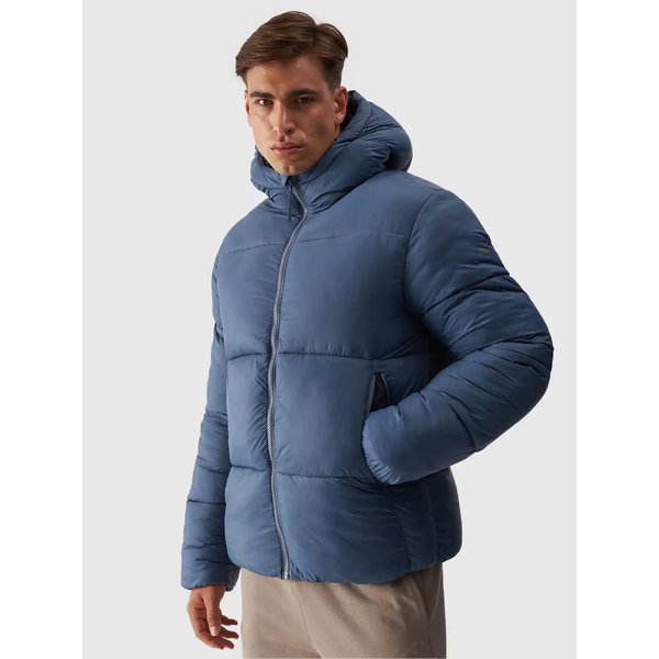 Kurtka puchowa męska TDJAM480 4F - denim