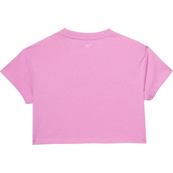 Koszulka, crop top dziewczęcy 4FJWSS24TTSHF1151 4F - jasny róż