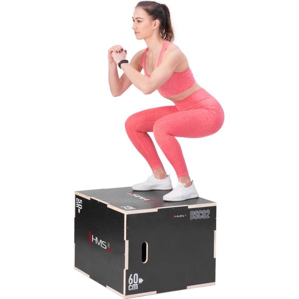 Skrzynia plyometryczna drewniana, crossfit SDCO2 HMS