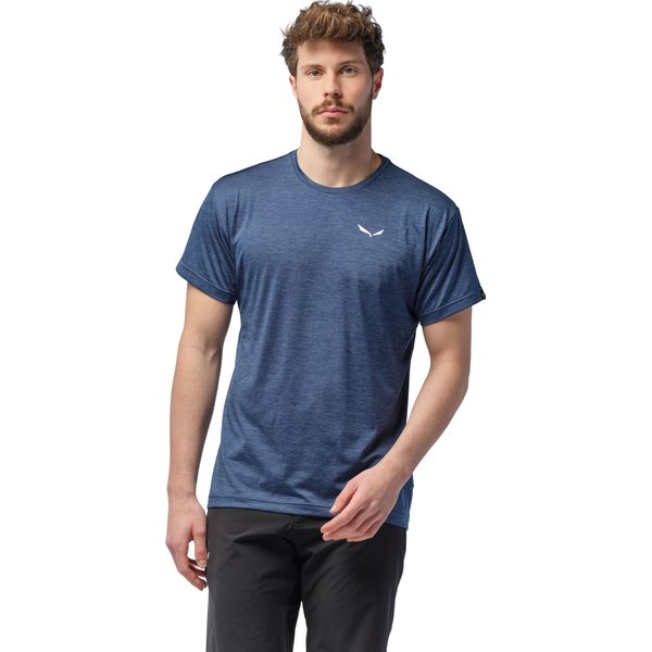 Koszulka męska Puez Melange Dry S/S Tee Salewa - faded green melange