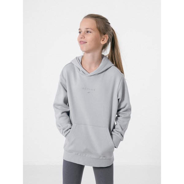 Bluza dziewczęca HJZ22 JBLD003 4F - chłodny jasny szary