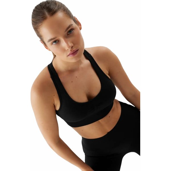 Biustonosz sportowy damski 4FWSS24USBAF116 4F - głęboka czerń