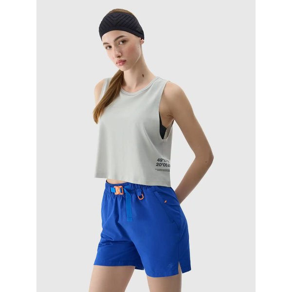 Bezrękawnik damski TSLEF157 4F - chłodny jasny szary