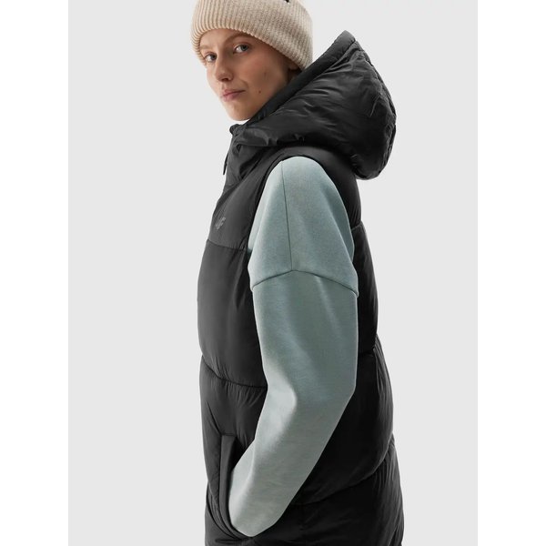 Kamizelka damska TVJAF143 4F - głęboka czerń