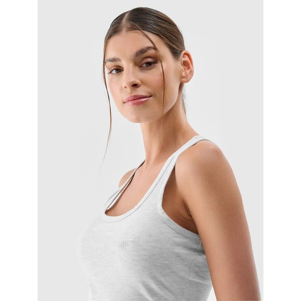 Bezrękawnik damski TSLEF124 4F - chłodny jasny szary melanż