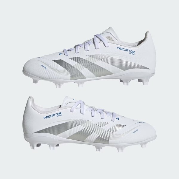 Buty piłkarskie, korki Predator League FG/MG Jr Adidas - Cloud White/Silver Metallic/Bright Royal